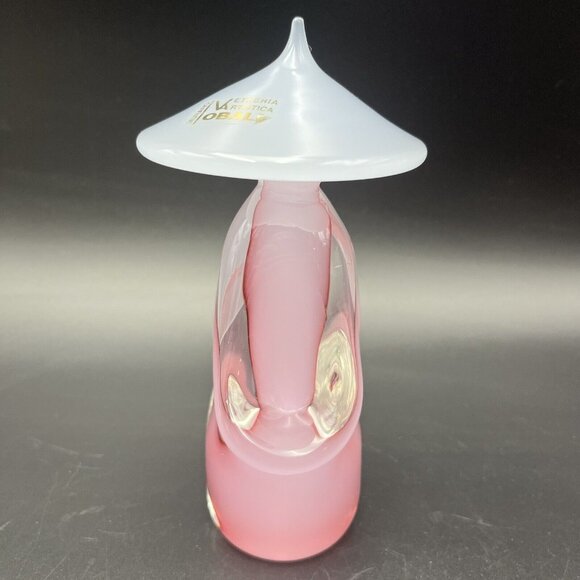 MURANO VETRERIA ARTISTICA OBALL PINK & WHITE ALABASTRO ASIAN ORIENTAL MAN & LADY - Picture 3 of 16